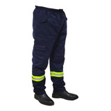 Kit 2 Calças Brim Uniforme Profissional Com Faixa Refletiva