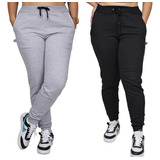 Kit 2 Calças De Moletom Unissex Flanelada Academia Feminino