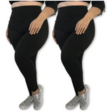 Kit 2 Calças Leggings Plus Size