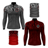 Kit 2 Camisa De Pesca Camufladas + Bandana Prtuv50 Playpesca