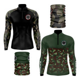 Kit 2 Camisa De Pesca Camufladas + Bandanas Com Proteçãouv50