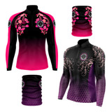 Kit 2 Camisa De Pesca Feminina + Bandana Prtuv50 Playpesca