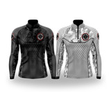 Kit 2 Camisa De Pesca Playpesca Black E White Proteção Uv50