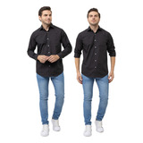 Kit 2 Camisa Social Preta Premium Slim Empório Colombo