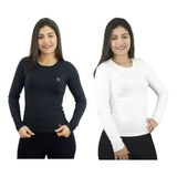Kit 2 Camisa Térmica Plus Size Feminina Proteção Solar Uv 50
