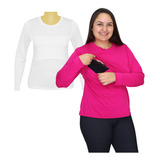 Kit 2 Camisas Amamentação Manga Longa