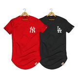 Kit 2 Camisas Longline Camiseta Alongada