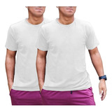 Kit 2 Camiseta Básica Branca Casual