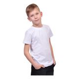 Kit 2 Camiseta Infantil Lisa 100% Poliéster Uniforme Escolar