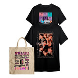 Kit 2 Camisetas Bts Grupo Kpop E Bolsa Ecobag Unissex 