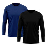 Kit 2 Camisetas Manga Longa Segunda Pele Proteção Uv 50+