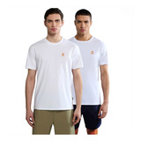 Kit 2 Camisetas Masculina Básica Branco Bordado Coroa