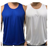 Kit 2 Camisetas Regata Masculina Plus Size Dry Fit Praia 