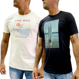 Kit 2 Camisetas Sortidas Malwee Estampadas 100% Algodão
