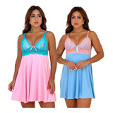 Kit 2 Camisola Amamentação Bicolor Pós Parto Maternidade