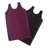 Kit 2 Camisola Malha Fria Senhora Plus Midi Roupas De Dormir