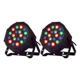 Kit 2 Canhao De Led 18 Leds 1w Rgb Dmx Iluminacao Dj Festa