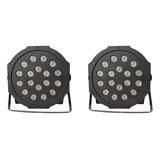 Kit 2 Canhão Refletor 18 Leds 3w Rgb Strobo Dmx Bivolt