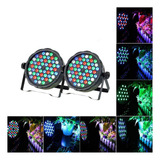 Kit 2 Canhao Refletor Led Par64 Rgbw 54 Leds 3w Dmx Dj Festa