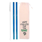 Kit 2 Canudos De Inox Shake 12mm + Escova + Ecobag