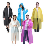 Kit 2 Capa Chuva Várias Cores Pvc Impermeável C Capuz Adulto