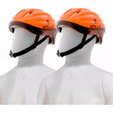 Kit 2 Capacete Infantil Vollo Ciclismo Skate Patins Patinete Cor Laranja Tamanho G