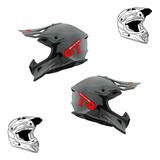 Kit 2 Capacete Motocross Fast 788 Grey Fosco Moderno Unissex