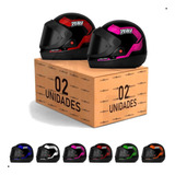 Kit 2 Capacetes Fechado Sport Moto 788 Viseira Fumê Promoção