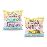Kit 2 Capas Almofada Presente Para Amiga Melhor Amigas 145