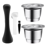 Kit 2 Cápsula Nespresso Reutilizável Inox Café Essenza Pilão