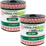 Kit 2 Carretel Fio Eletroplastico Aço Inox 500m Cada Rural