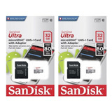 Kit 2 Cartão De Memória Micro Sd Class 10 32gb Sandisk Ultra