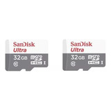 Kit 2 Cartão Memória 32gb Micro Sd Ultra Sandisk Original