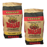 Kit 2 Carvão 10 Kg Vegetal Churrasco Eucalipto 100% Ecologic