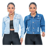 Kit 2 Casaco Jeans Feminino Jaqueta