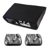 Kit 2 Case + Skin Capa Para Ps4 Slim- Estojo Controle Hard