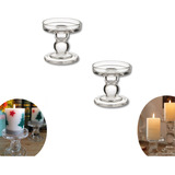 Kit 2 Castiçal Vidro Pilar Suporte Vela Candelabro Casamento