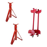 Kit 2 Cavalete Apoio Para Carro + Encolhedor De Molas