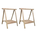 Kit 2 Cavalete Madeira Pinus Estrado Apoio De Mesas