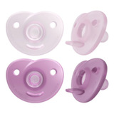 Kit 2 Chupeta Philips Avent Soothie Calmante Silicone Menina