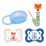 Kit 2 Chupetas Mam Supreme 0-6m C/ Prendedor E Porta Chupeta