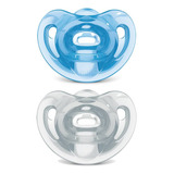 Kit 2 Chupetas Sensitive Soft 100% Silicone Azul/verde - Nuk