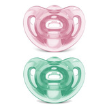 Kit 2 Chupetas Sensitive Soft 100% Silicone Rosa/roxo Nuk
