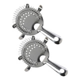 Kit 2 Coador Strainer Inox 4 Apoios Barman Drink Coquetel