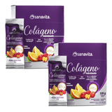 Kit 2 Colágeno Hidrolisado Verisol Sanavita 30 Sachês Sabor Frutas Amarelas