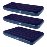 Kit 2 Colchões Infláveis Solteiro + 1 Colchão Casal Vg Plus Cor Azul