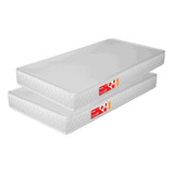 Kit 2 Colchões Liso Para Berço 130x60x10 Cm D18 Branco - Pro