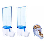 Kit 2 Comedouro Automático Malha Fina Azul Transparente 