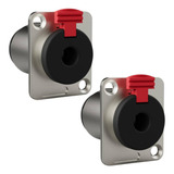 Kit 2 Conectores Plug Wireconex P10 Wc 195 Fêmea 3 Polos Cor Vermelho