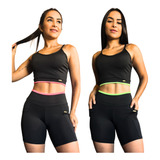 Kit 2 Conjunto Top Alça E Short Treino Para Academia Fitness